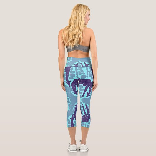 Leggings Capri Motif Abstrait Giraffe (Verso)