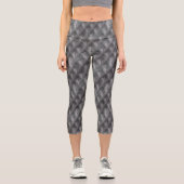 Leggings Capri Motif Abstrait Gris Et Arbre D'Argent (Recto)