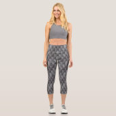Leggings Capri Motif Abstrait Gris Et Arbre D'Argent (Recto)