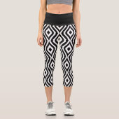 Leggings Capri Motif abstrait noir sur blanc (Recto)