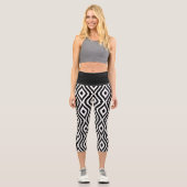 Leggings Capri Motif abstrait noir sur blanc (Recto)