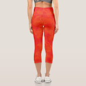 Leggings Capri Motif Abstrait rouge orange (Verso)