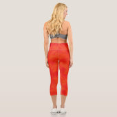 Leggings Capri Motif Abstrait rouge orange (Verso)