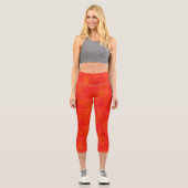Leggings Capri Motif Abstrait rouge orange (Recto)