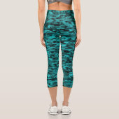 Leggings Capri Motif Abstrait Sarcelle Noir (Verso)