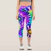 Leggings Capri Motif Abstrait Tie Dye Adire (Recto)