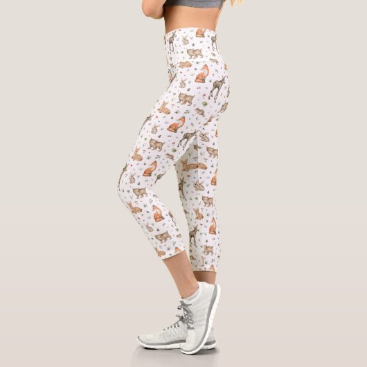 Leggings Capri Motif animal de bois mou (Gauche)