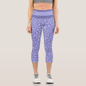 Leggings Capri Motif animal de léopard violet monogramme (Recto)