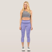 Leggings Capri Motif animal de léopard violet monogramme (Recto)