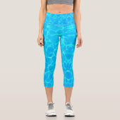 Leggings Capri Motif Aqua Avec Réflexion Vagues (Recto)