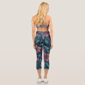 Leggings Capri Motif arc-en-ciel à feuille de fleurs (Verso)