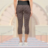 Leggings Capri Motif Art déco noir et cuivre