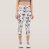 Leggings Capri Motif Artsy Black and White Paint Splatz (Recto)