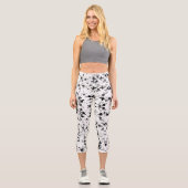 Leggings Capri Motif Artsy Black and White Paint Splatz (Recto)