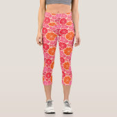 Leggings Capri Motif aux agrumes d'orange et de pamplemousse (Recto)