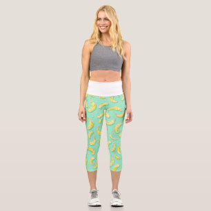 Leggings Capri Motif Banane Mentholée Délice des Amoureux de Frui