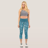 Leggings Capri Motif bleu à faux sequins (Recto)