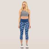 Leggings Capri Motif bleu - Koi Fish (Recto)