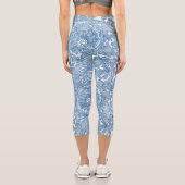 Leggings Capri Motif Blue Boho Paisley (Verso)