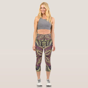 Leggings Capri motif boho de style vintage