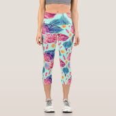 Leggings Capri Motif Boho Feathers (Recto)
