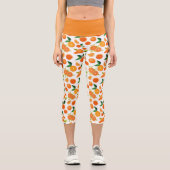 Leggings Capri Motif botanique d'agrumes orange (Recto)