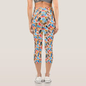 Leggings Capri Motif brillant avec plumes d'oiseau cou (Verso)