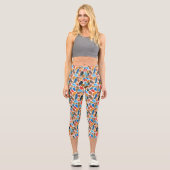 Leggings Capri Motif brillant avec plumes d'oiseau cou (Recto)