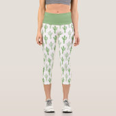 Leggings Capri Motif Cactus aquarelle (Recto)