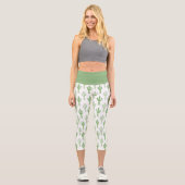 Leggings Capri Motif Cactus aquarelle (Recto)