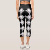 Leggings Capri Motif Cameo Harlequin en noir, blanc, gris (Verso)
