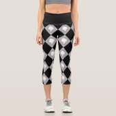 Leggings Capri Motif Cameo Harlequin en noir, blanc, gris (Recto)
