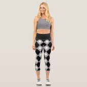 Leggings Capri Motif Cameo Harlequin en noir, blanc, gris (Recto)