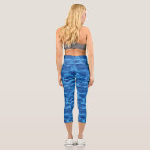 Leggings Capri Motif Camo Print, Blue Camouflage Custom (Verso)