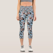 Leggings Capri Motif Camo - Rouge gris Bleu Bleu Bleu Noir (Recto)