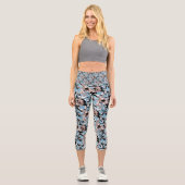 Leggings Capri Motif Camo - Rouge gris Bleu Bleu Bleu Noir (Recto)