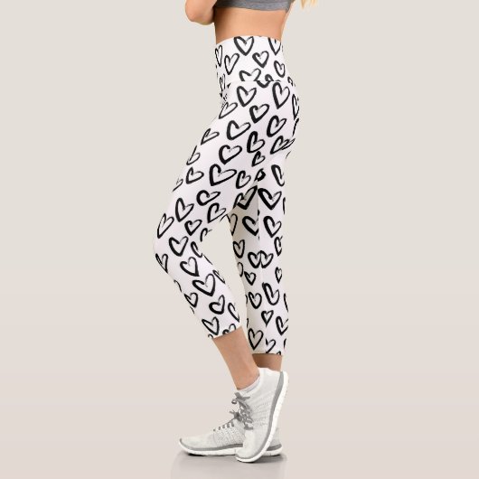 Leggings Capri Motif cardiaque de peinture AVC (Gauche)