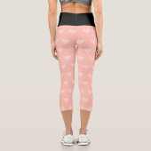 Leggings Capri Motif cardiaque moderne et texte rose modifiable (Verso)