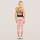 Leggings Capri Motif cardiaque moderne et texte rose modifiable (Verso)