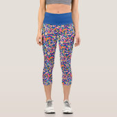 Leggings Capri Motif Carré Abstrait peint brillamment (Recto)