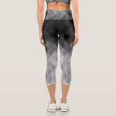 Leggings Capri Motif carré géométrique en niveaux de gris (Verso)
