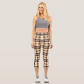 Leggings Capri Motif carreau tartan marron classique (Recto)