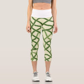 Leggings Capri ☘️ Motif Celtique Vert en Entrelacs 🍀 (Recto)