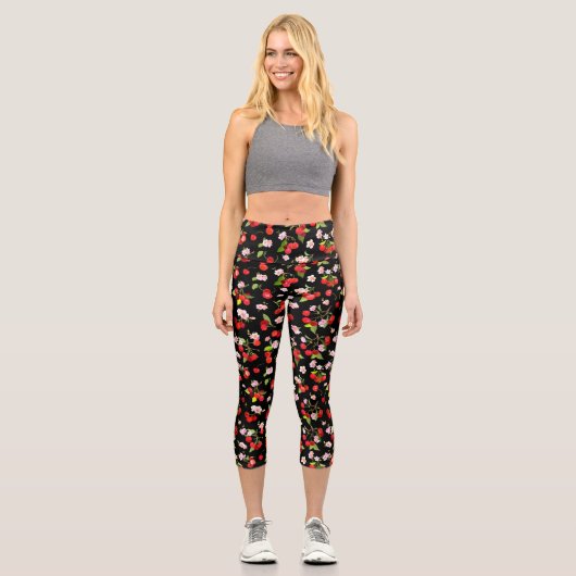 Leggings Capri Motif cerise 1 (Recto)