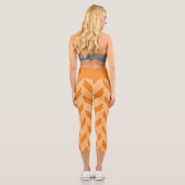 Leggings Capri Motif Chevron de Pêche Orange Moderne (Verso)
