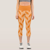 Leggings Capri Motif Chevron de Pêche Orange Moderne (Recto)