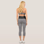 Leggings Capri Motif Chevron noir et blanc (Verso)