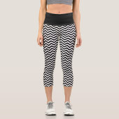 Leggings Capri Motif Chevron noir et blanc (Recto)