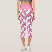 Leggings Capri Motif Chevron rose rose blanc (Verso)