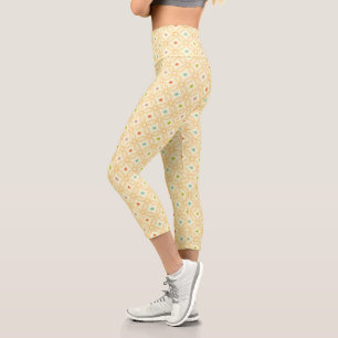 Leggings Capri Motif circulaire à verrouillage géométrique rétro
